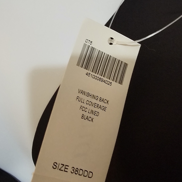 Soma Vanishing Back Black Underwire Bra Full Coverage Lightly Padded 38DDD - Picture 6 of 9